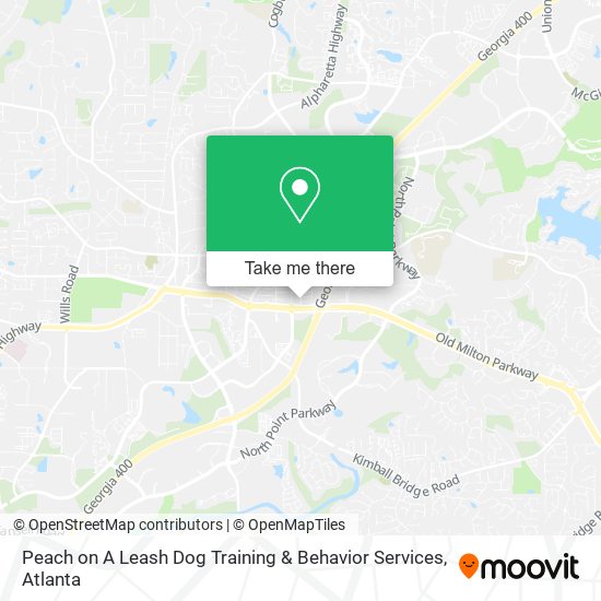 Peach on A Leash Dog Training & Behavior Services map