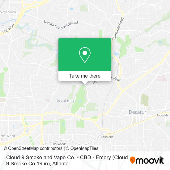 Mapa de Cloud 9 Smoke and Vape Co. - CBD - Emory (Cloud 9 Smoke Co 19 in)