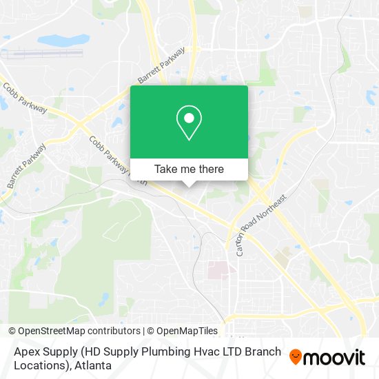 Mapa de Apex Supply (HD Supply Plumbing Hvac LTD Branch Locations)