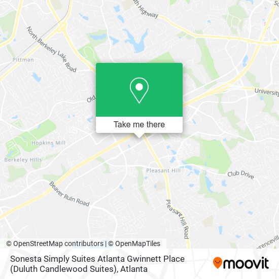 Sonesta Simply Suites Atlanta Gwinnett Place (Duluth Candlewood Suites) map