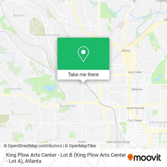 Mapa de King Plow Arts Center - Lot B