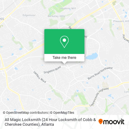 Mapa de All Magic Locksmith (24 Hour Locksmith of Cobb & Cherokee Counties)