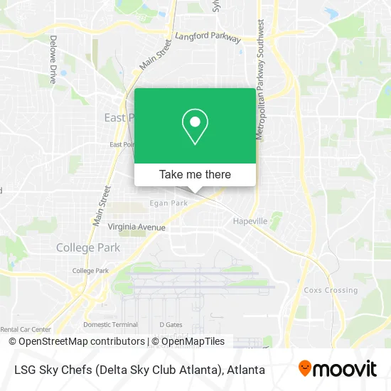 LSG Sky Chefs (Delta Sky Club Atlanta) map