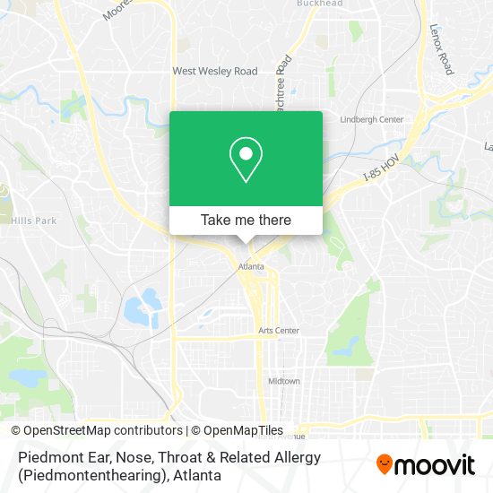 Mapa de Piedmont Ear, Nose, Throat & Related Allergy (Piedmontenthearing)