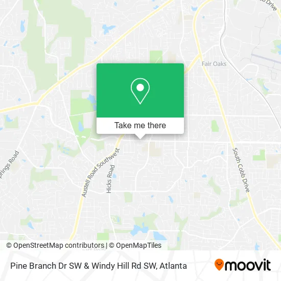 Pine Branch Dr SW & Windy Hill Rd SW map