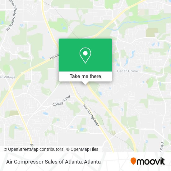 Air Compressor Sales of Atlanta map