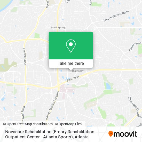 Novacare Rehabilitation (Emory Rehabilitation Outpatient Center - Atlanta Sports) map
