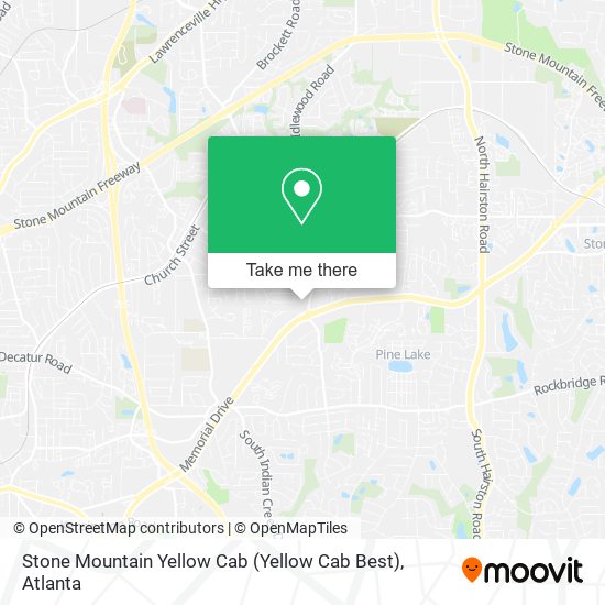 Stone Mountain Yellow Cab (Yellow Cab Best) map