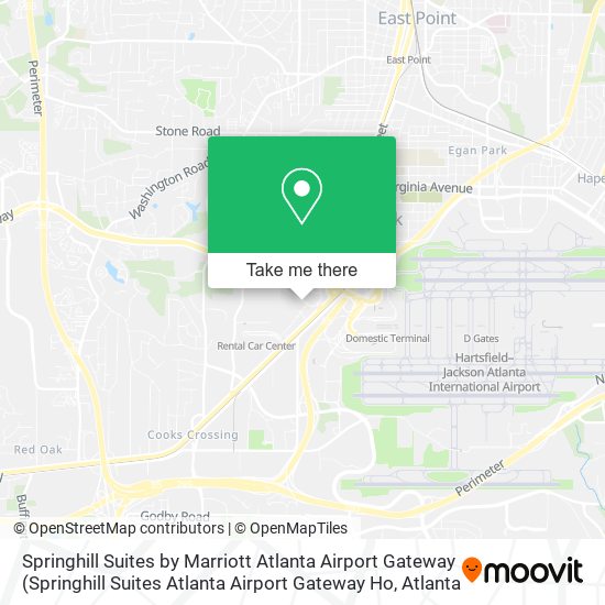 Mapa de Springhill Suites by Marriott Atlanta Airport Gateway