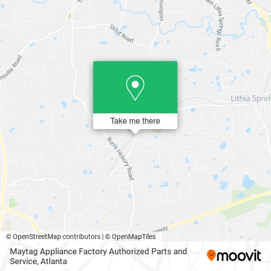 Mapa de Maytag Appliance Factory Authorized Parts and Service