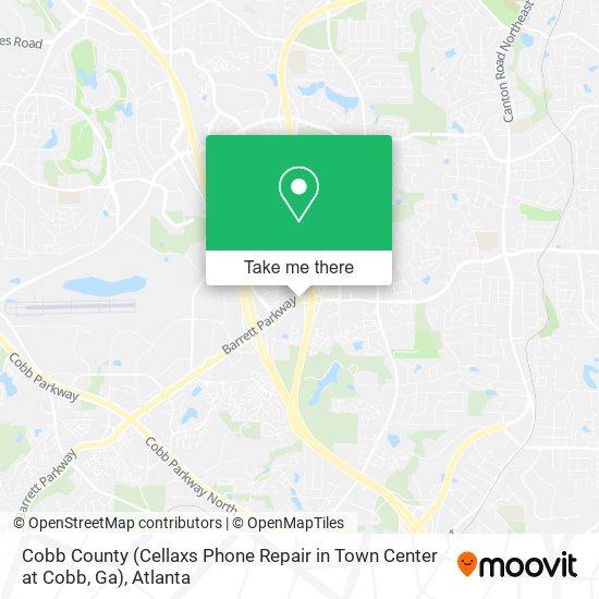 Mapa de Cobb County (Cellaxs Phone Repair in Town Center at Cobb, Ga)
