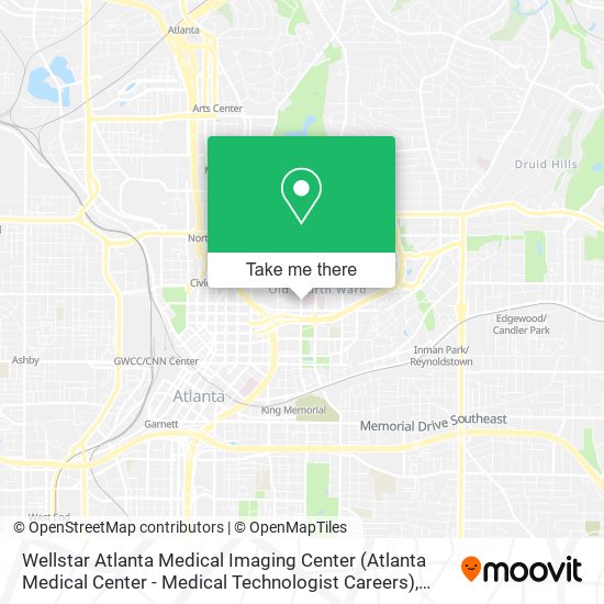 Mapa de Wellstar Atlanta Medical Imaging Center (Atlanta Medical Center - Medical Technologist Careers)