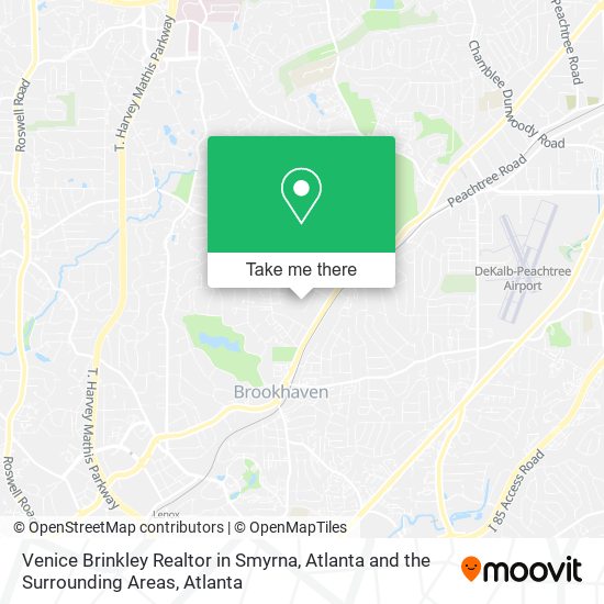 Mapa de Venice Brinkley Realtor in Smyrna, Atlanta and the Surrounding Areas