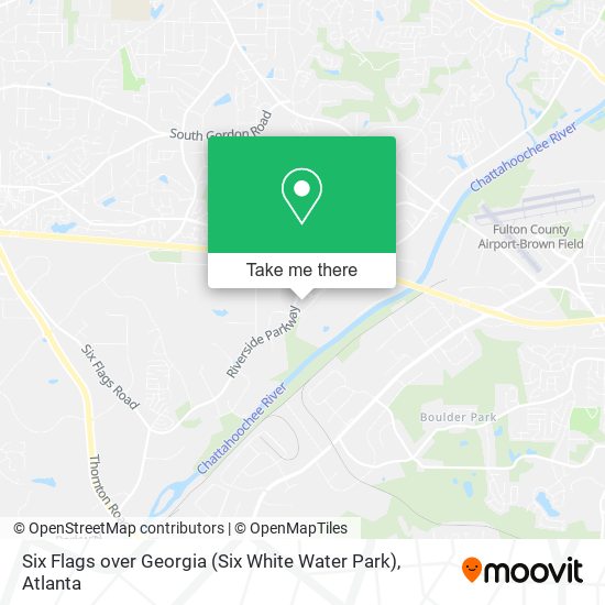 Six Flags over Georgia (Six White Water Park) map