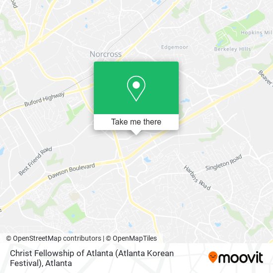Christ Fellowship of Atlanta (Atlanta Korean Festival) map