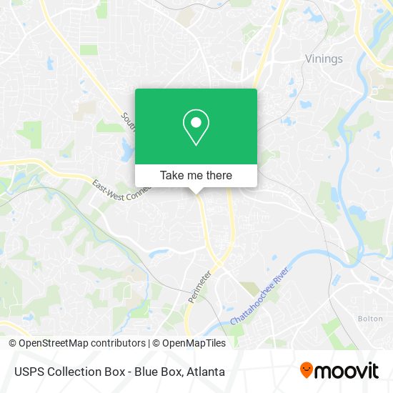 Mapa de USPS Collection Box - Blue Box