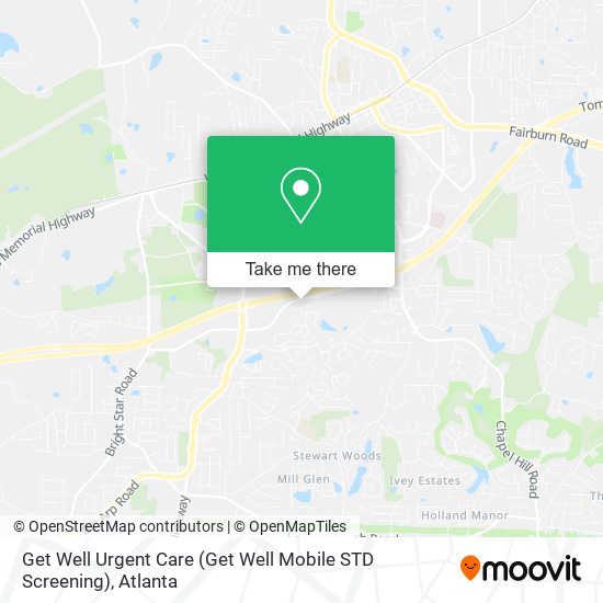 Mapa de Get Well Urgent Care (Get Well Mobile STD Screening)