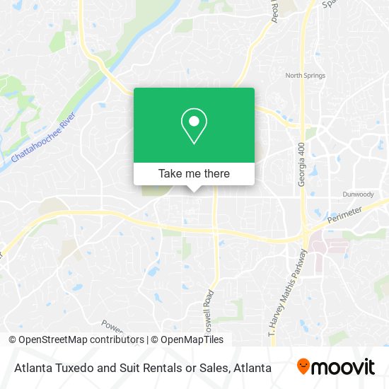 Mapa de Atlanta Tuxedo and Suit Rentals or Sales