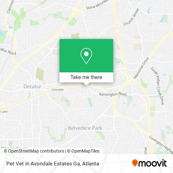 Mapa de Pet Vet in Avondale Estates Ga