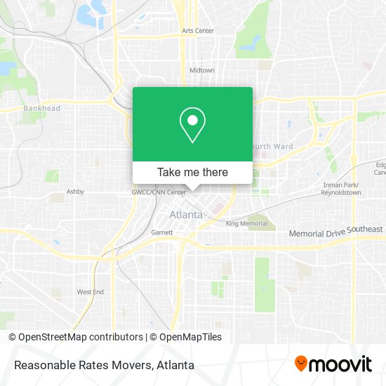 Reasonable Rates Movers map