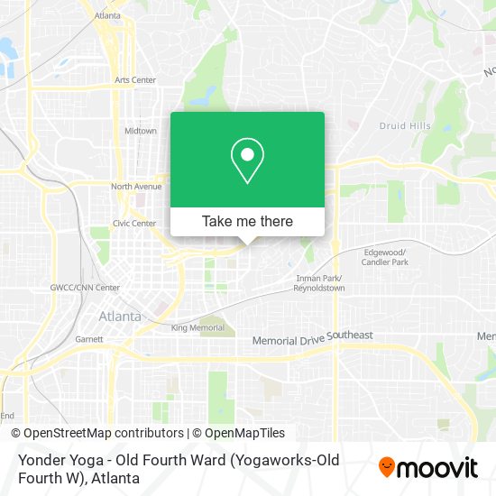 Yonder Yoga - Old Fourth Ward (Yogaworks-Old Fourth W) map