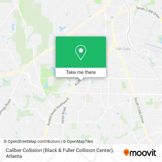 Mapa de Caliber Collision (Black & Fuller Collision Center)
