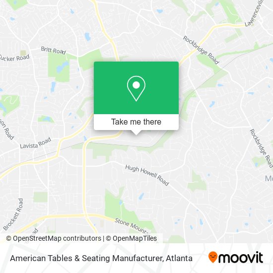 Mapa de American Tables & Seating Manufacturer