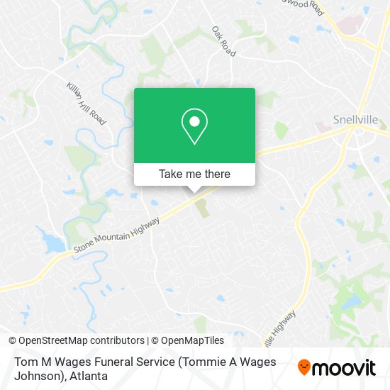 Tom M Wages Funeral Service (Tommie A Wages Johnson) map