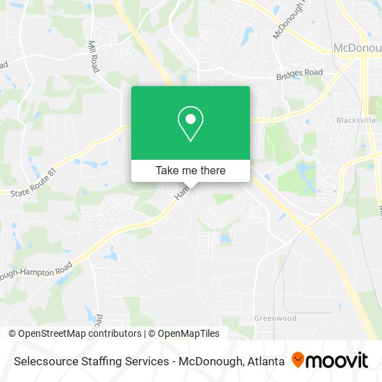 Selecsource Staffing Services - McDonough map