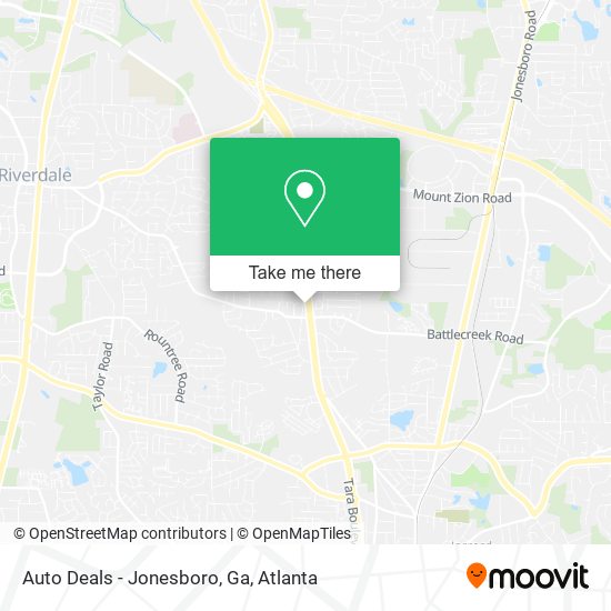 Mapa de Auto Deals - Jonesboro, Ga