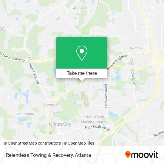 Relentless Towing & Recovery map