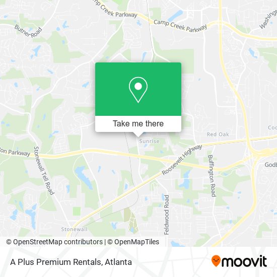 A Plus Premium Rentals map