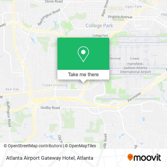 Atlanta Airport Gateway Hotel map