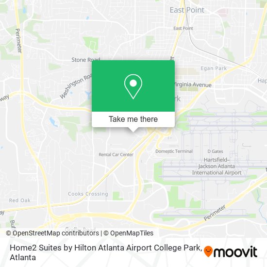 Mapa de Home2 Suites by Hilton Atlanta Airport College Park