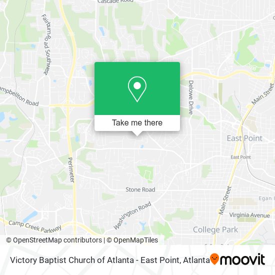 Mapa de Victory Baptist Church of Atlanta - East Point