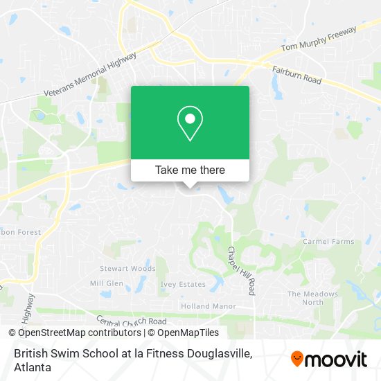 Mapa de British Swim School at la Fitness Douglasville