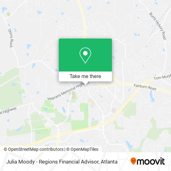 Mapa de Julia Moody - Regions Financial Advisor