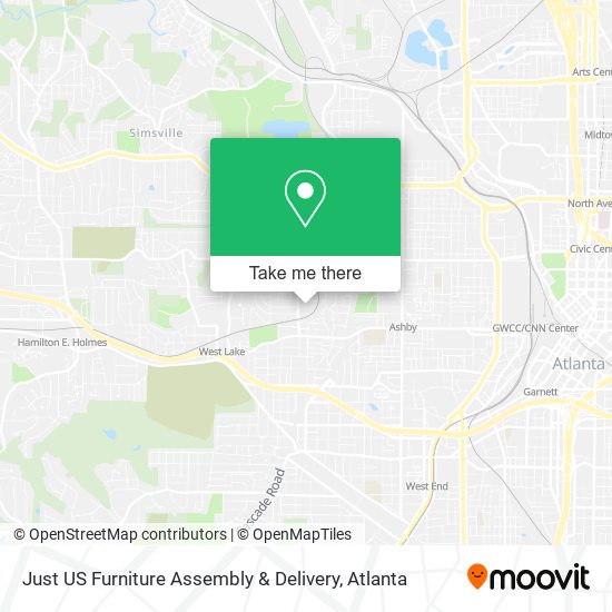 Just US Furniture Assembly & Delivery map