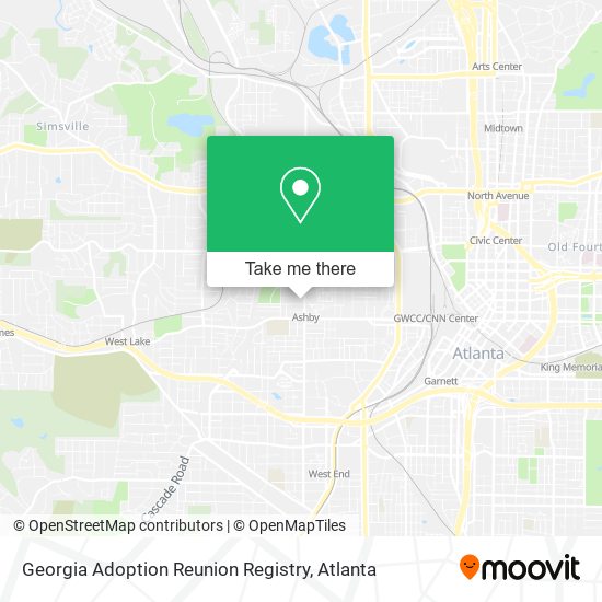 Mapa de Georgia Adoption Reunion Registry