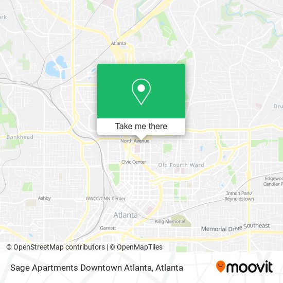 Mapa de Sage Apartments Downtown Atlanta