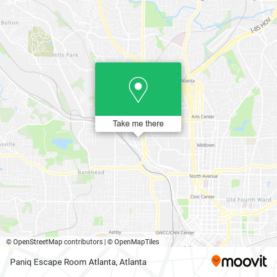 Mapa de Paniq Escape Room Atlanta