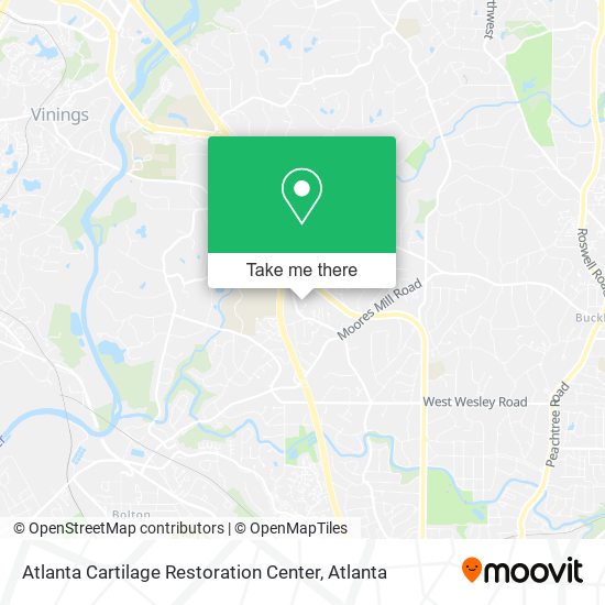 Mapa de Atlanta Cartilage Restoration Center