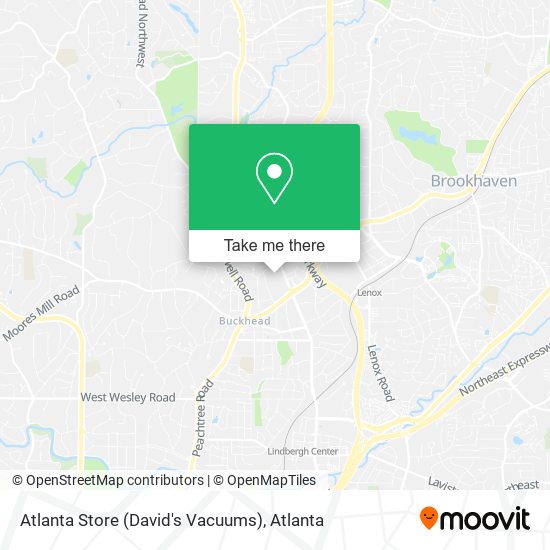 Mapa de Atlanta Store (David's Vacuums)