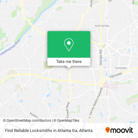 Find Reliable Locksmiths in Atlanta Ga map