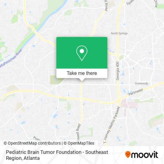 Pediatric Brain Tumor Foundation - Southeast Region map