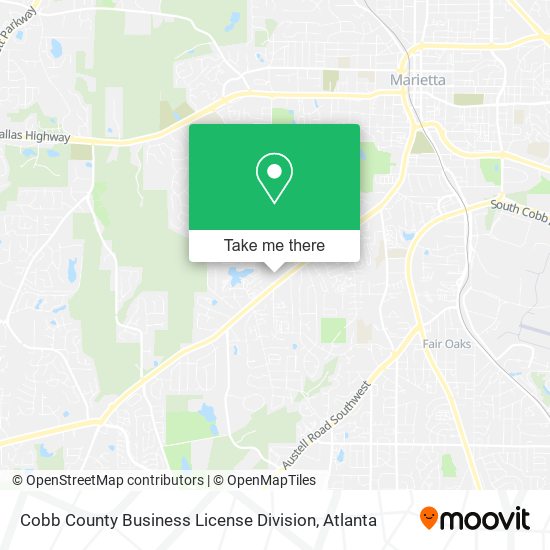 Cobb County Business License Division map