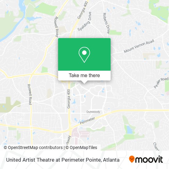 United Artist Theatre at Perimeter Pointe map