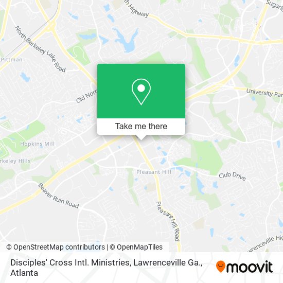 Disciples' Cross Intl. Ministries, Lawrenceville Ga. map