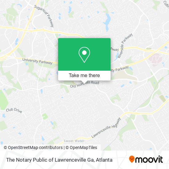 Mapa de The Notary Public of Lawrenceville Ga