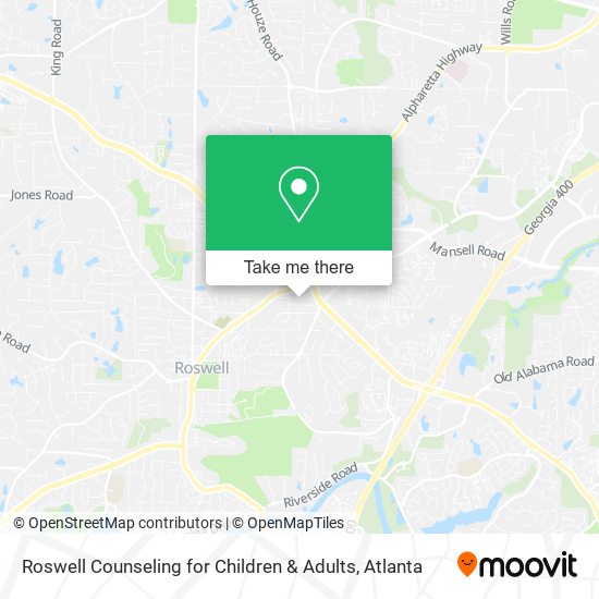 Mapa de Roswell Counseling for Children & Adults